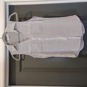 Express Portofino Black/ White Stripe Shirt